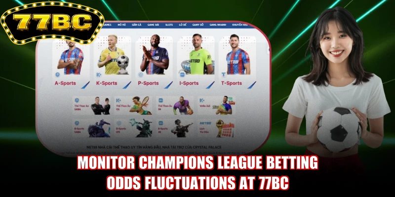 Monitor Champions League betting odds fluctuations at 77BC